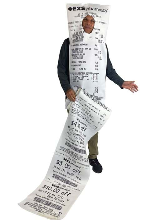 Adult EXS-ively Long Pharmacy Receipt Costume - US 5526