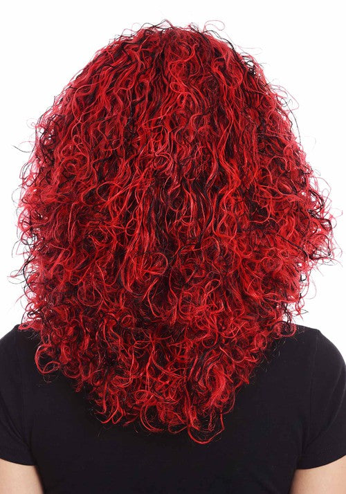 Adult Fancy Red Black Curly Costume Wig - US 3759
