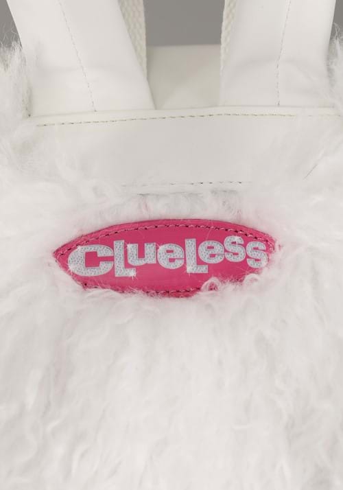 Clueless White Fuzzy Costume Backpack - US 5397