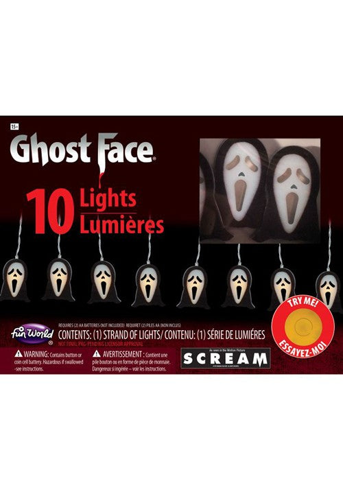 String of 10 Ghost Face Lights Decoration - US 6334