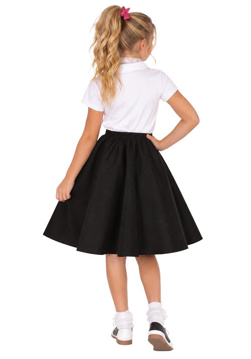 Girl's Black Poodle Skirt with Shirt Costume - US 6476