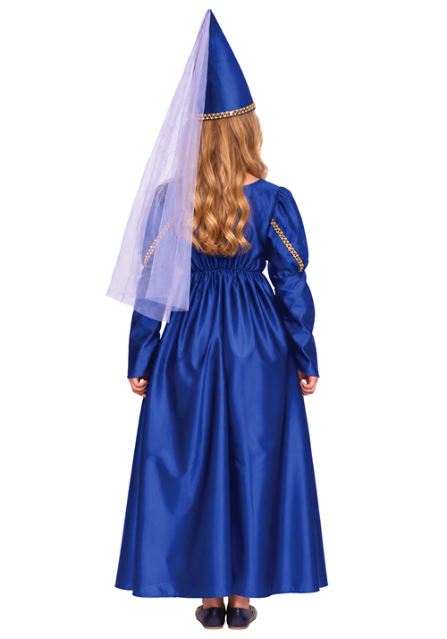 Girl's Blue Medieval Princess Costume Dress - US 7422