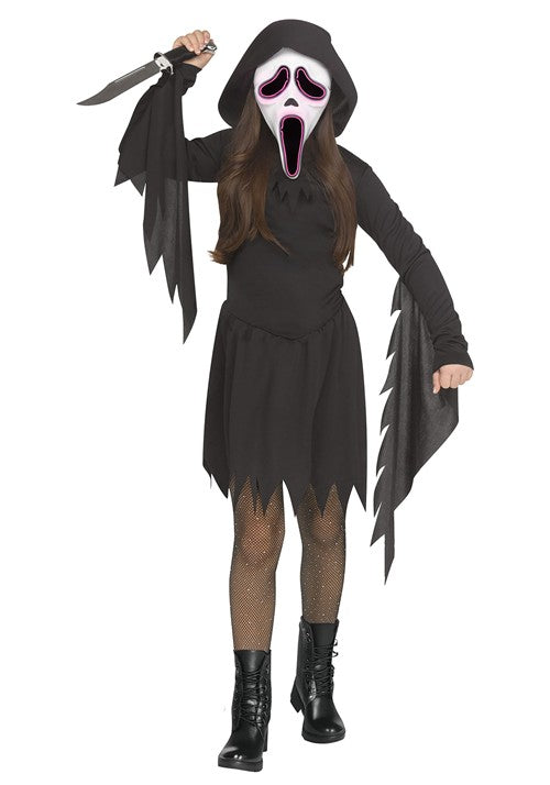 Girl's E.L Light Up Ghost Face Costume - US 5137