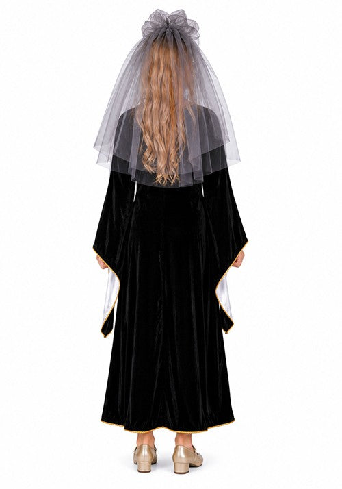 Girl's Medieval Bride Black Costume Dress - US 6815