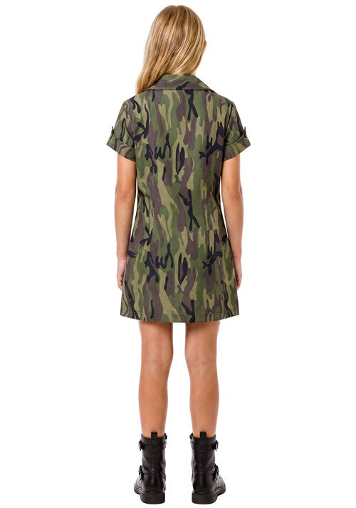 Girl's Military Combat Teen Costume Dress - US 1053
