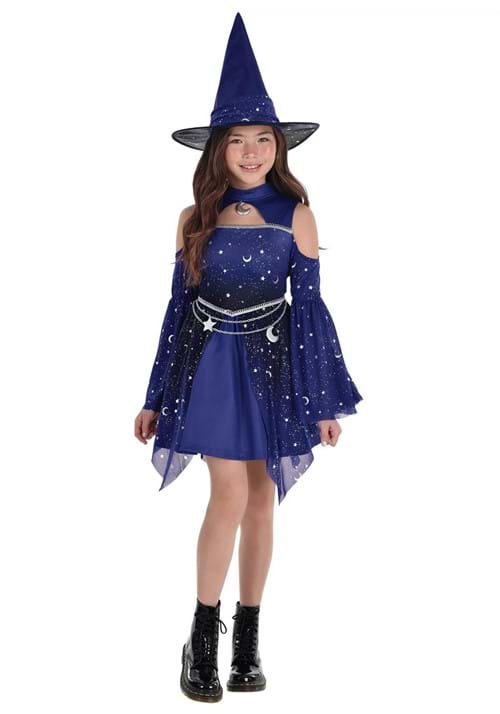 Girl's Moonlight Blue Witch Costume - US 5376