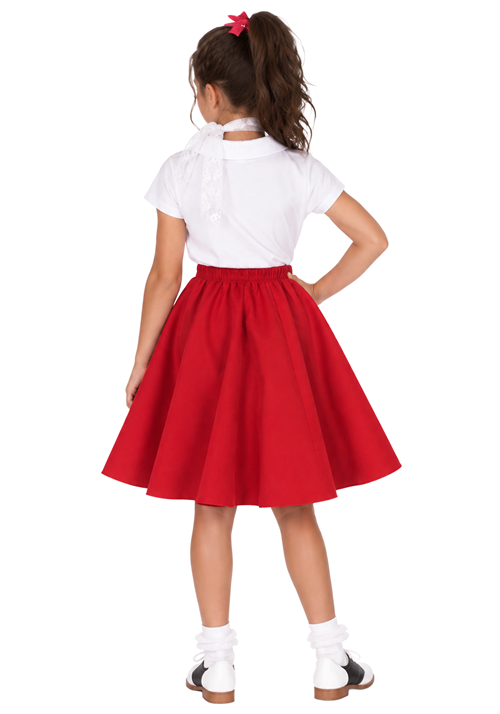 Girl's Red Poodle Skirt with Shirt Costume - US 0532