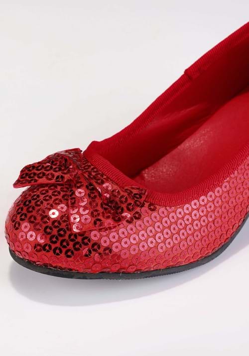Girl's Red Sequin Costume Shoes - US 4775