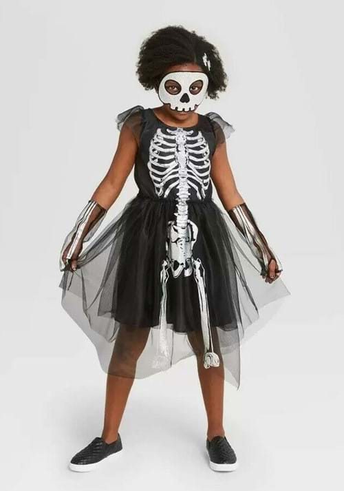 Skeleton Costume Dress for Girls - US 1006