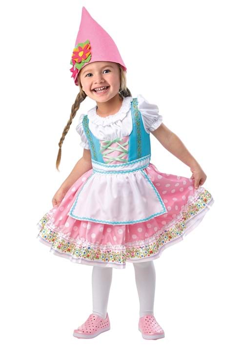 Girl's Pink Pastel Garden Gnome Toddler Costume - US 6380