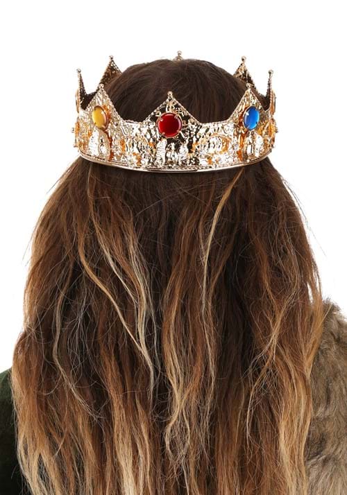 Adult Gold Jeweled King Costume Crown - US 1782