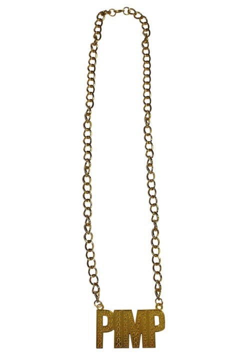 Gold Pimp Necklace Costume Accessory - US 8720