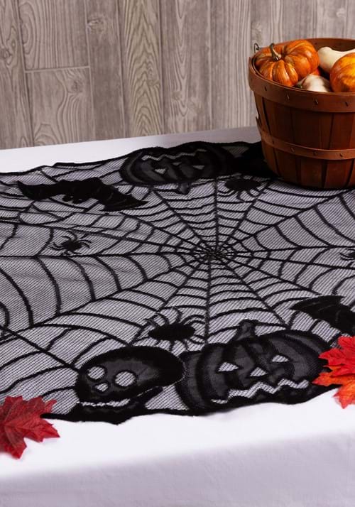 72"L x 27"W Halloween Black Pumpkins Table Runner Decoration - US 6714
