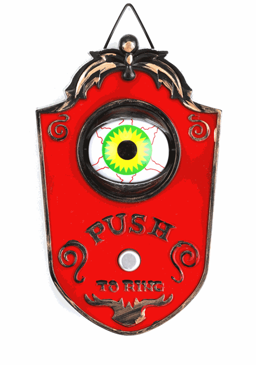 Animated Red Doorbell Halloween Decoration - US 8557