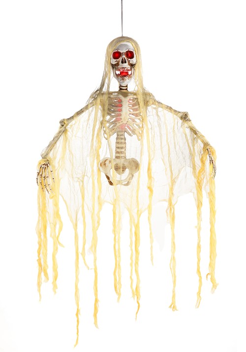 23-Inch Hanging Red Eye Light Up Skeleton Decoration - US 1885