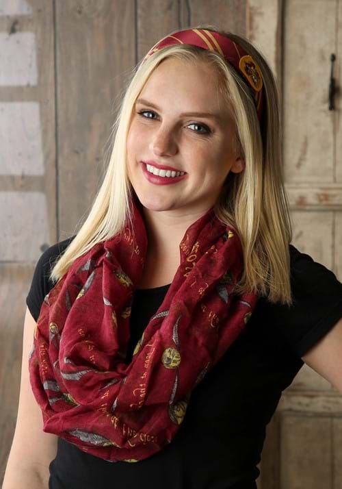 Women's Harry Potter Red Golden Snitch Infinity Scarf - US 3394