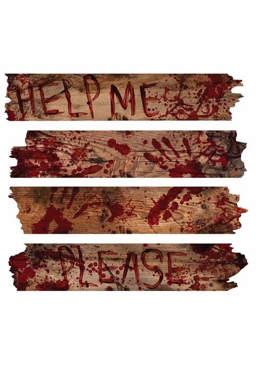 27-Inch Haunted Bloody "Help Me" Wooden Window Boards Decoration - US 1447