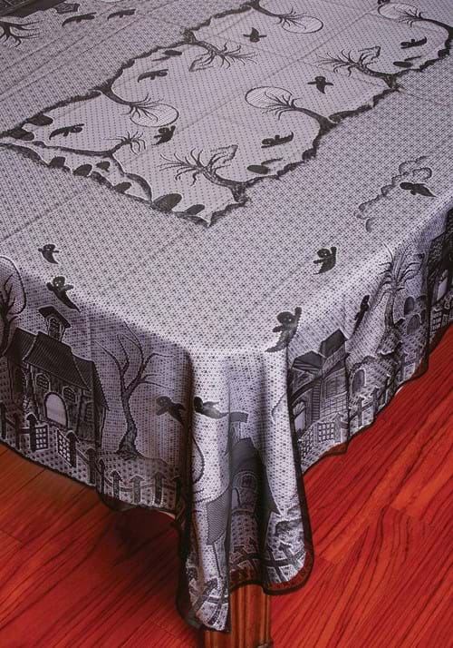Lace Haunted House Decorative Tablecloth - US 4826
