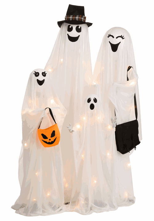 5.25FT Light Up High Spirited Ghost Family Halloween Decoration - Scream Saver - US 1914