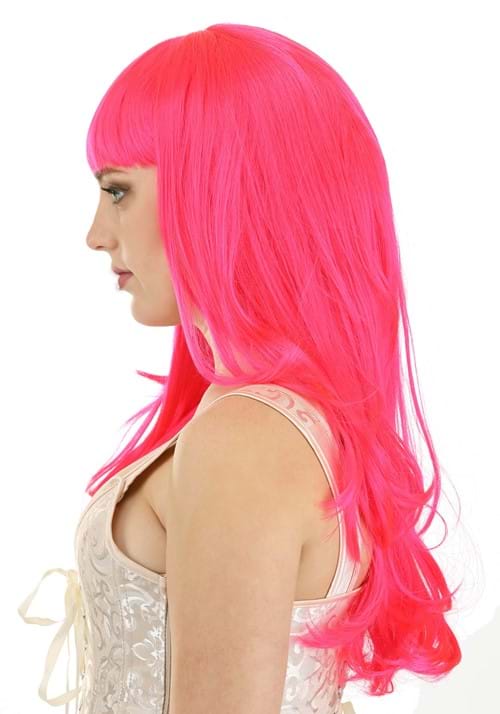 Hot Pink Long Wavy Wig for Women - US 9349
