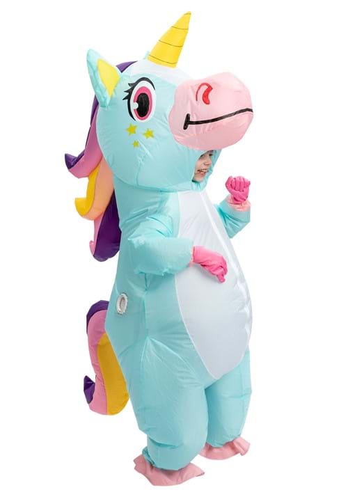 Kid's Inflatable Blue Unicorn Costume - US 3285