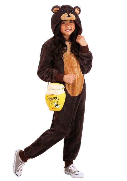 Kids Brown Bear Jumpsuit Costume - US 0254