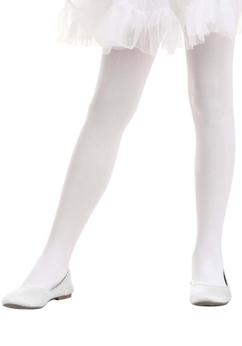 Girl's Deluxe White Tights - US 7493