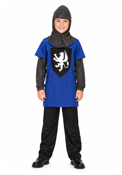 Kid's Medieval Knight Blue Costume - US 4613