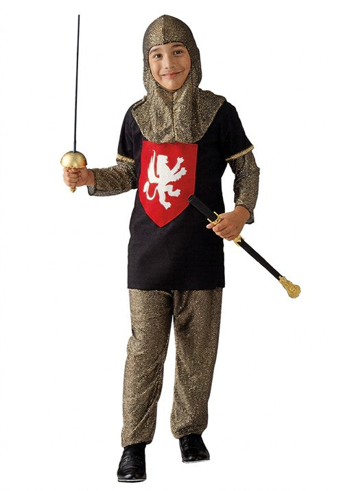 Kid's Medieval Knight Gold Costume - US 4317