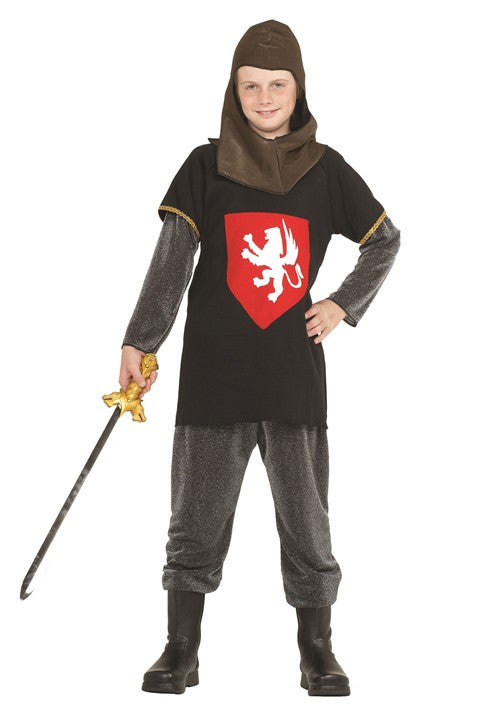 Kid's Medieval Knight Silver Costume - US 0532