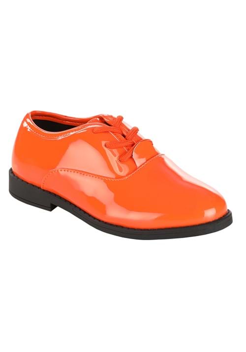 Orange Shiny Tuxedo Shoe for Kids - US 4062