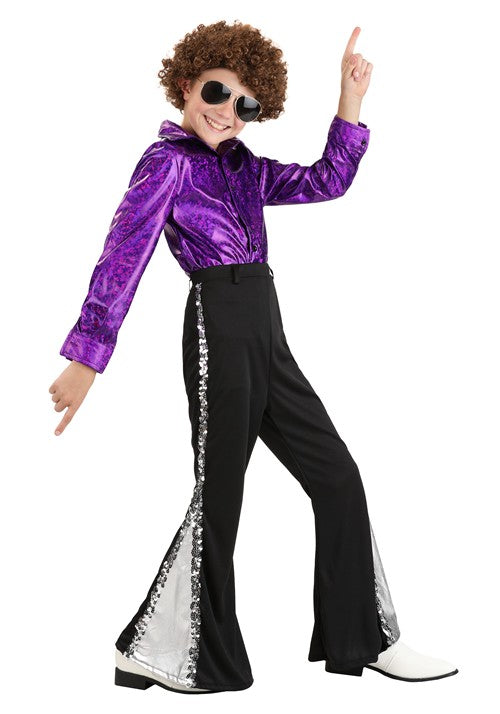 Kid's Silver Sequin Disco Costume Pants - US 5054