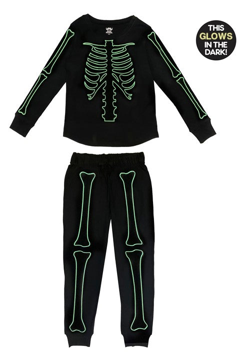 Skeleton 2 Piece Jogger Sleep Set for Women - US 6977