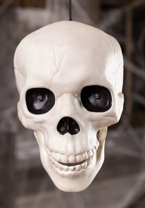 Life Sized Animated Hanging Skull Halloween Decoration - US 6582