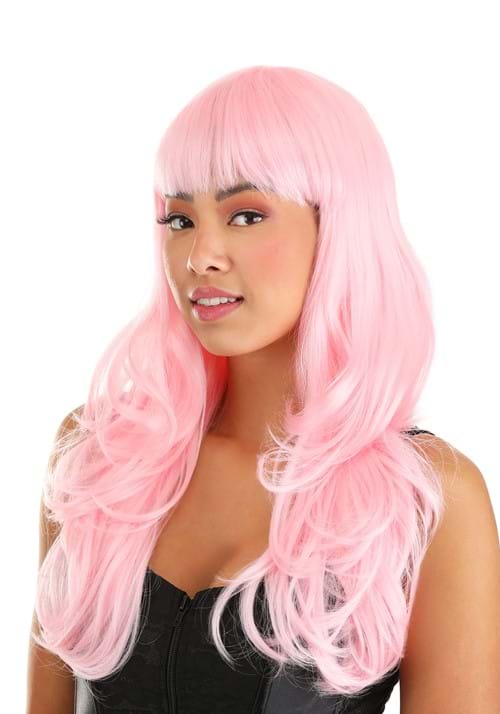 Women's Light Pink Full Wavy Costume Wig - US 2044