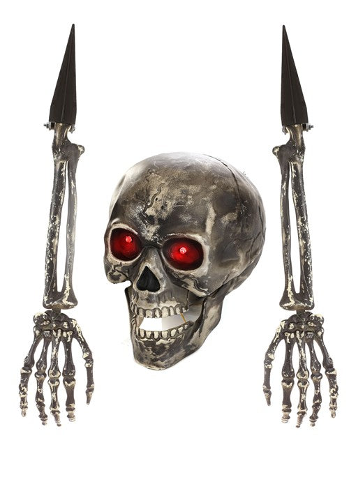 Light Up Skull & Pair of Hand Stakes Decoration - US 7255