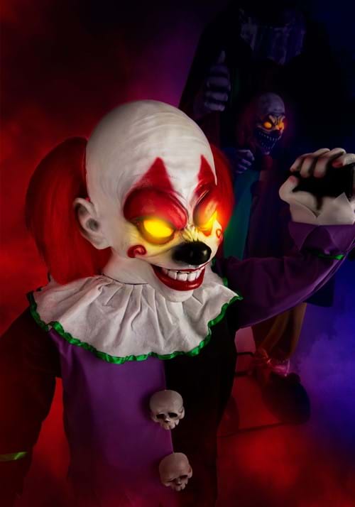 4FT Little Killer Clown Animatronic Halloween Decoration - US 8589