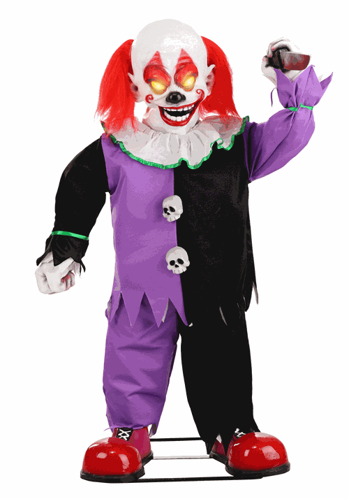 4FT Little Killer Clown Animatronic Halloween Decoration - US 8589
