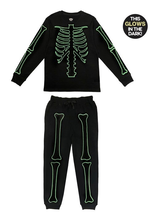 Skeleton 2 Piece Jogger Sleep Set for Men - US 0679