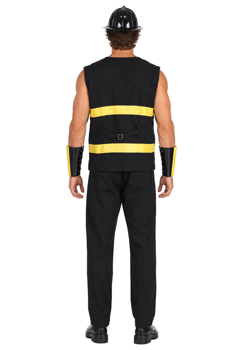 Men's Black Fire Fighter Uniform Costume - US 5063