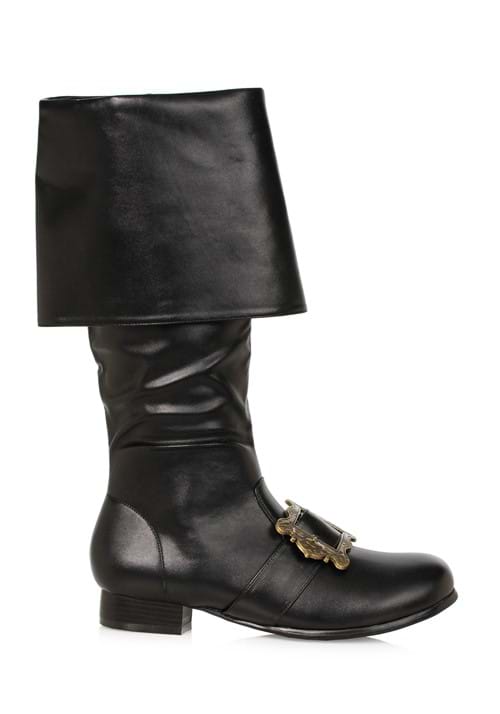 Black Pirate Buckle Boots for Men - US 9489