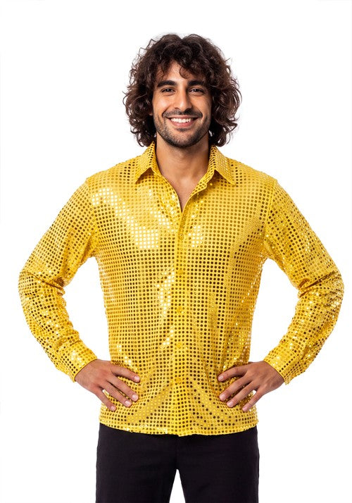 Men's Disco Inferno Gold Costume - US 5950