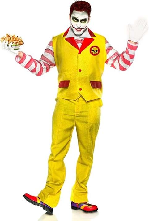 Evil Fast Food Clown Costume for Men - US 5242