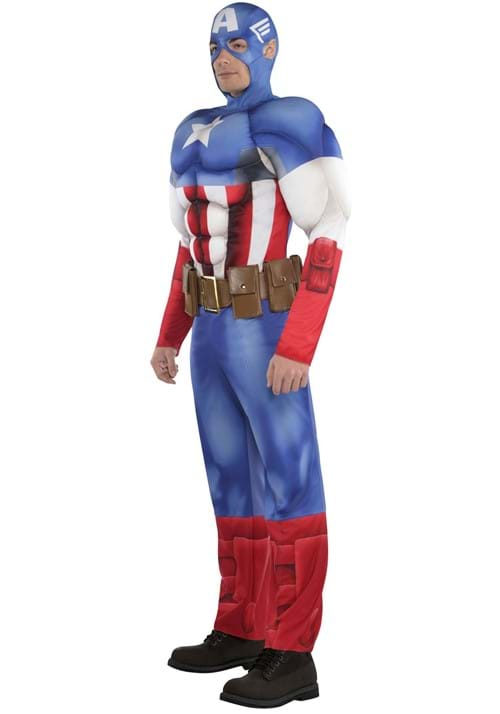 Plus Size Captain America Muscle Costume for Men - US 9445