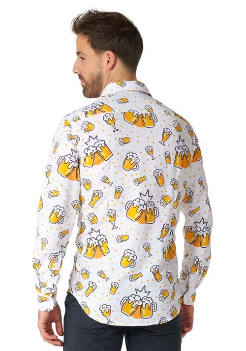 Suitmeister Button Up White Beer Shirt for Men - US 5635