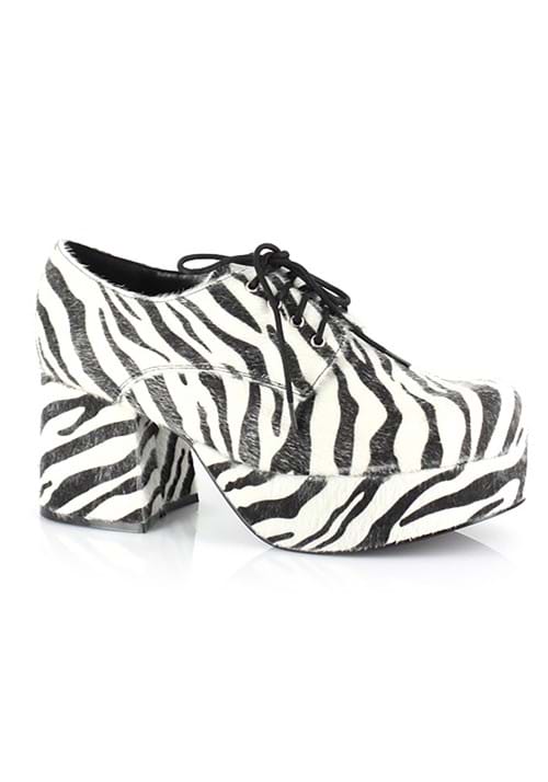 Zebra Hologram Pimp Shoes for Men - US 0924