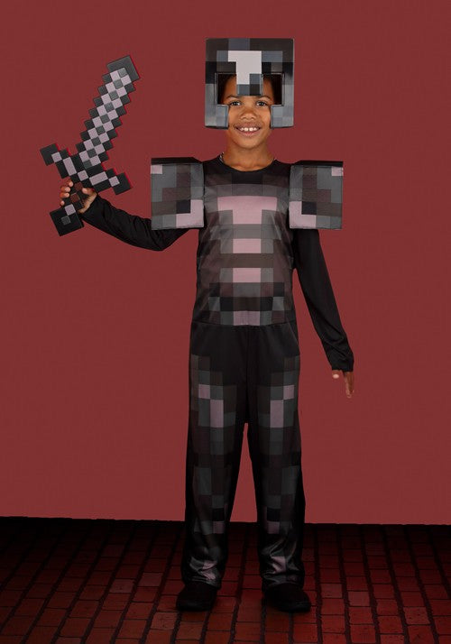 Minecraft Netherite Armor Jumpsuit Kid's Video Game Costume - US 7134