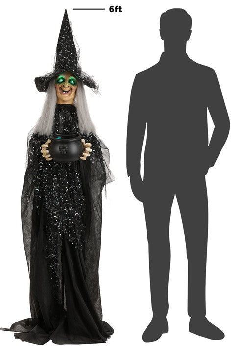 6.3FT Paisley the Potion-Maker Animated Witch Decoration - Scream Saver - US 1520