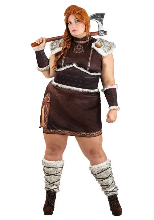 Plus Size Deluxe Victorious Viking Costume for Women - US 0489
