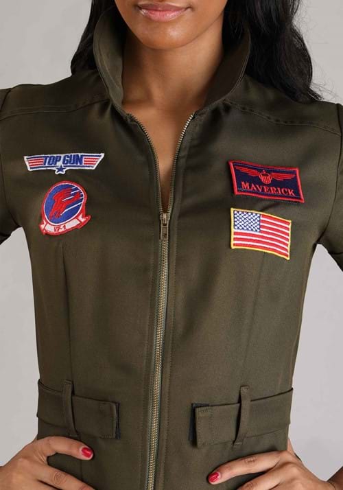 Women's Plus Size Flight Suit Top Gun Costume Dress - US 7212